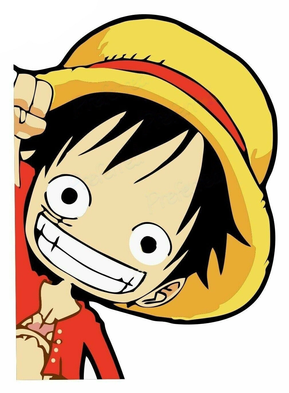 One Piece 'Young Luffy | Peeking' Vinyl Car Peeker Sticker