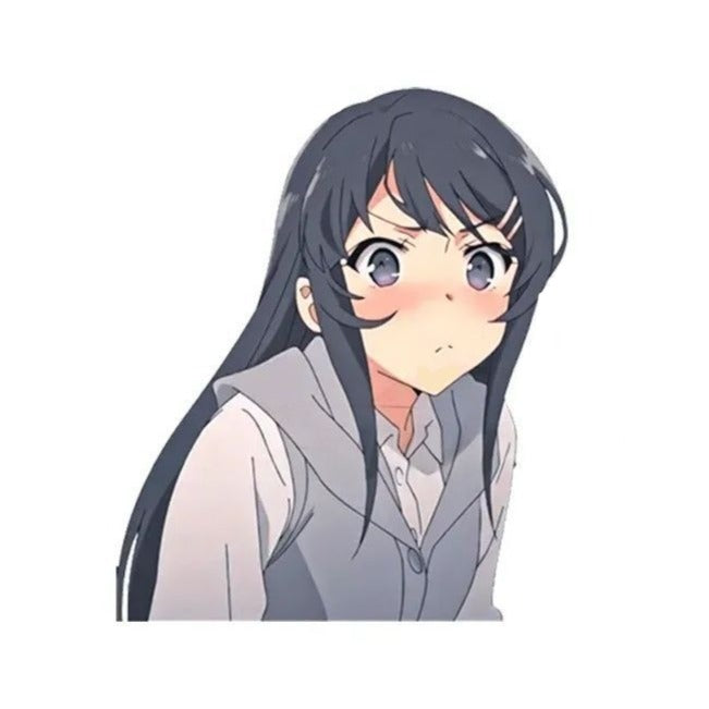 Bunny Girl 'Mai Sakurajima | Scared' Vinyl Car Peeker Sticker