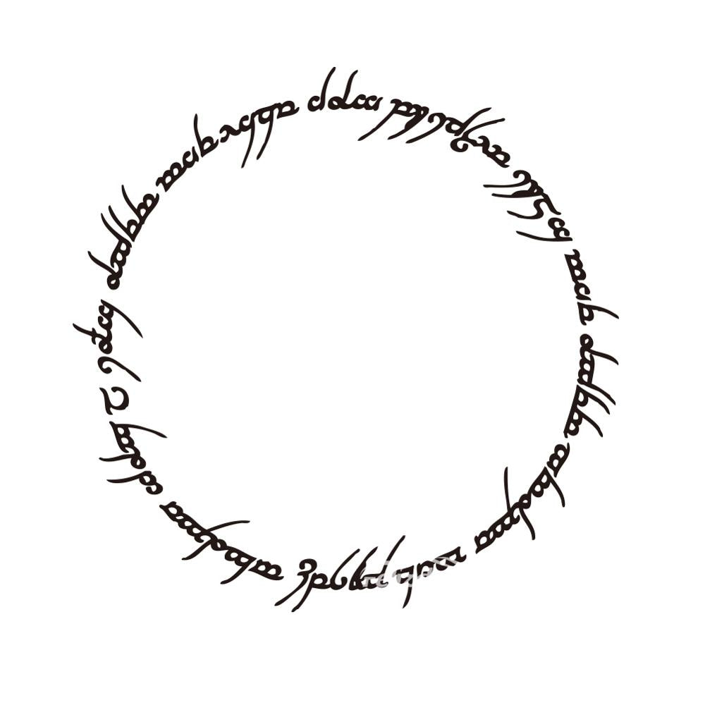 The Lord of the Rings 'One Ring Inscription' Vinyl Car Sticker