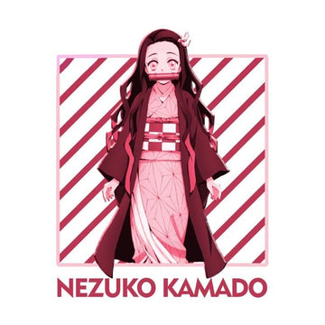 Demon Slayer 'Nezuko Kamado | Pink Stripes' Vinyl Car Sticker