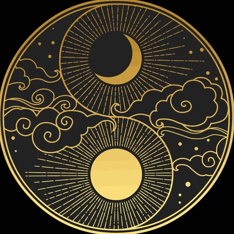 Yin and Yang Symbol 'Sun and Moon' Vinyl Car Sticker