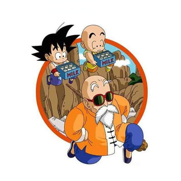 Dragon Ball Z 'Goku-Krillin-Master Roshi | Milk Delivery Training' Vinyl Car Sticker