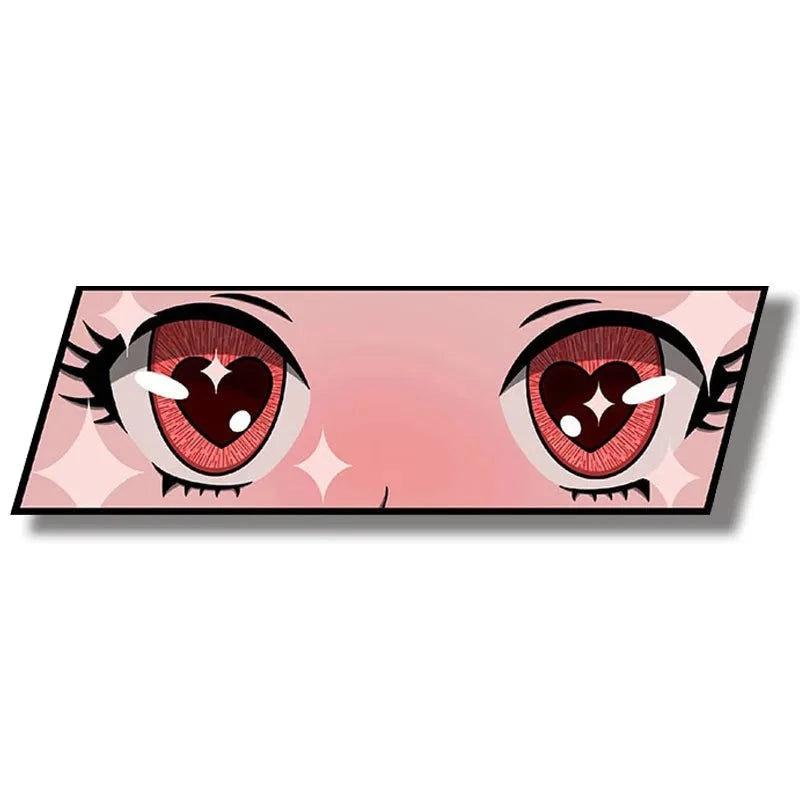 Anime 'Pink Eyes | Big  Heart Eyes | Shining' Vinyl Car Sticker