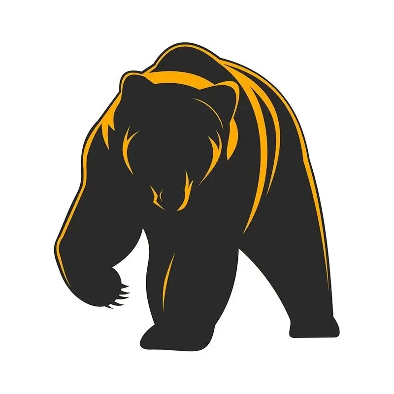 Bear 'Orange Stripes' Vinyl Car Sticker