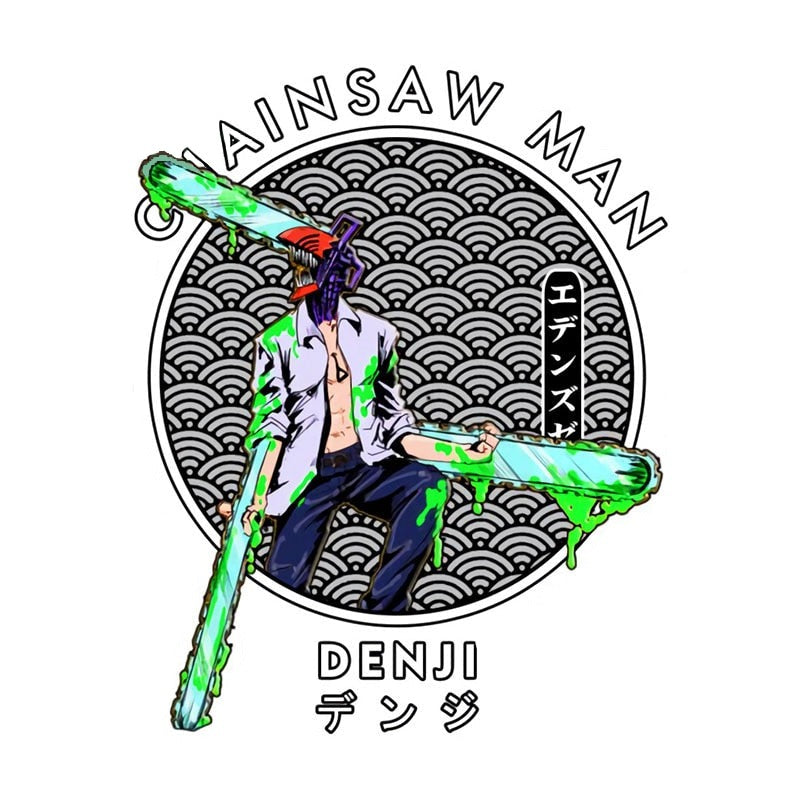 Chainsaw Man 'Denji | Seigaiha Wave | Hybrid Form' Vinyl Car Sticker
