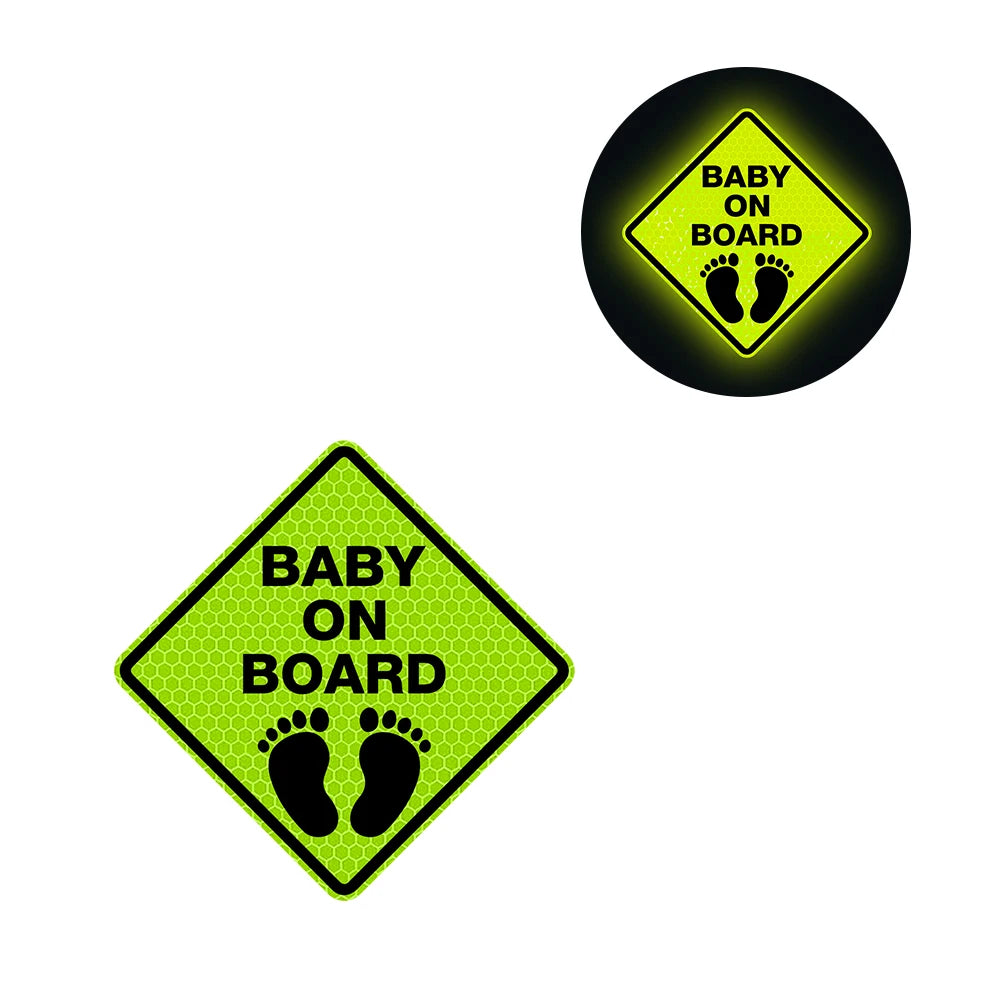 Baby On Board 'Footprints | Reflective' Vinyl Car Sticker