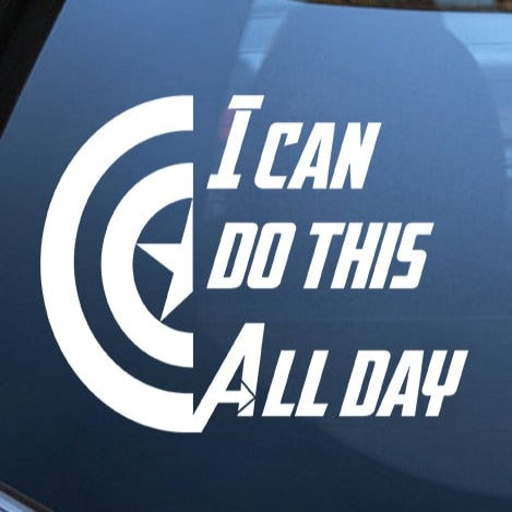 Captain America 'I Can Do This All Day' Vinyl Car Sticker
