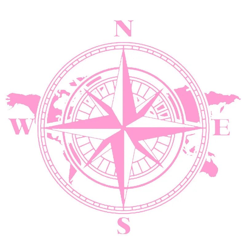 Travel 'Map Compass' Vinyl Car Sticker