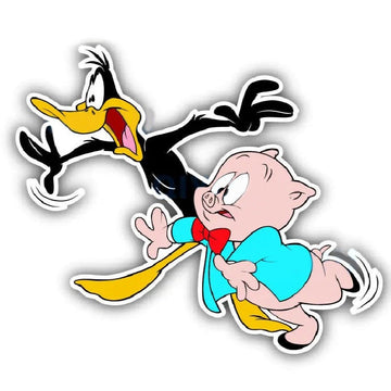 Looney Tunes 'Daffy Duck and Porky Pig | Frightened' Vinyl Car Sticker