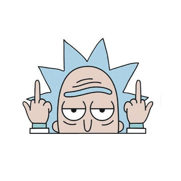Rick and Morty 'Serious Rick | F U' Vinyl Car Peeker Sticker