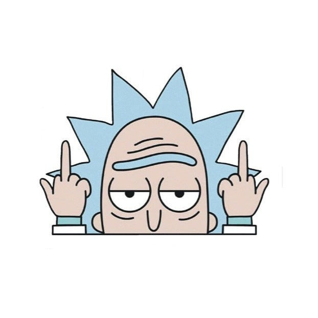 Rick and Morty 'Serious Rick | F U' Vinyl Car Peeker Sticker