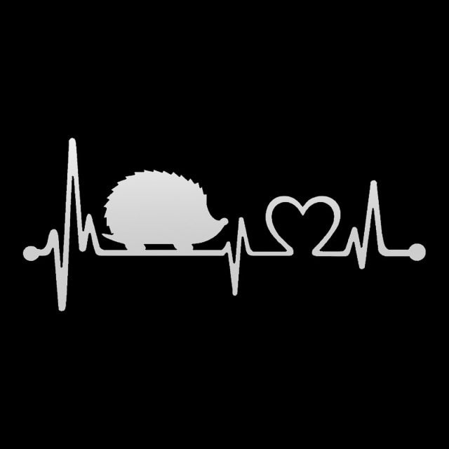 Hedgehog 'Heartbeat Lifeline' Vinyl Car Sticker