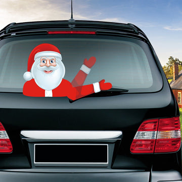Santa Claus 'Happy Waving' Vinyl Car Wiper Sticker