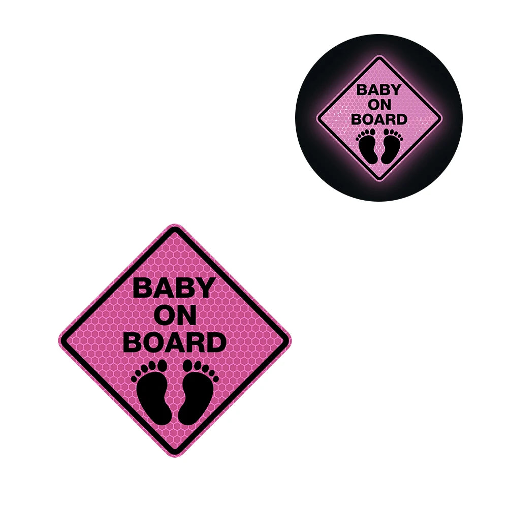 Baby On Board 'Footprints | Reflective' Vinyl Car Sticker