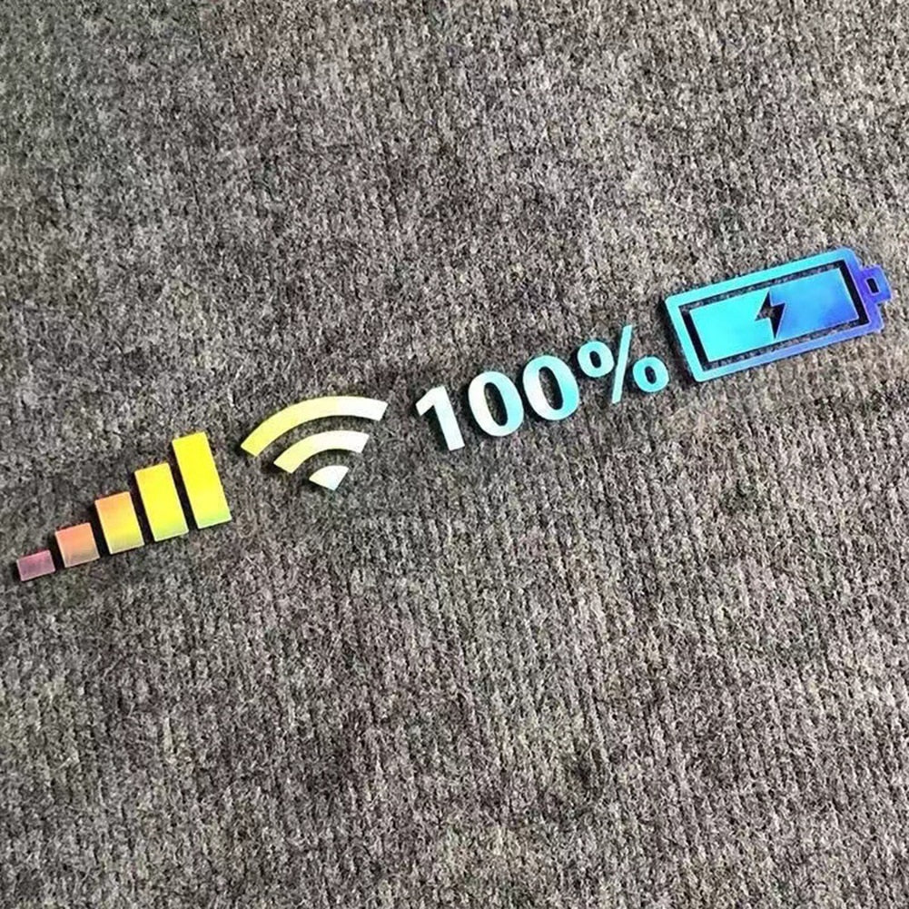 Cute 'Wifi And Battery Level' Vinyl Car Sticker