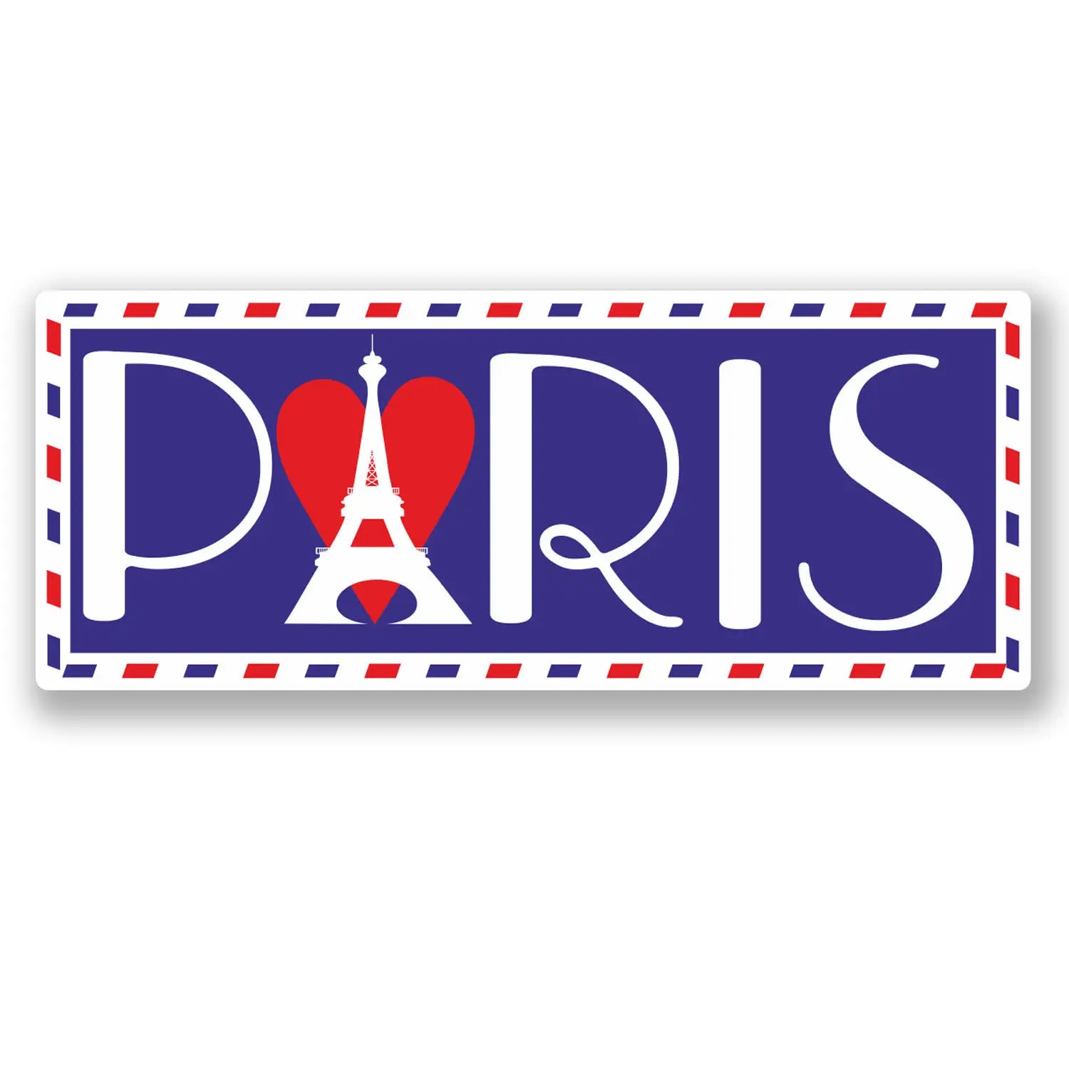 Paris 'Eiffel Tower and Heart' Vinyl Car Sticker