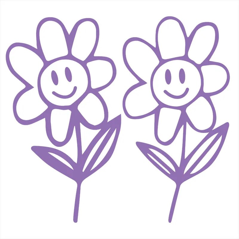 Cute 'Flower Buddies' Vinyl Car Sticker
