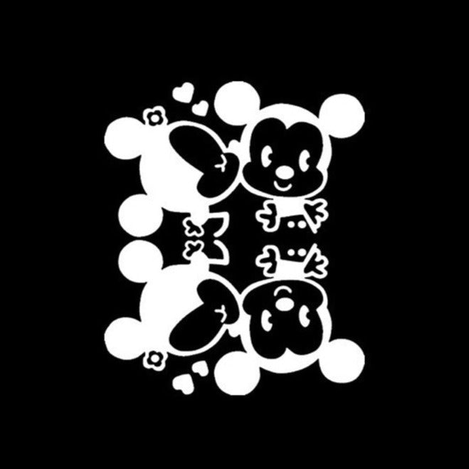Mickey Mouse 'Minnie Kiss Mickey | Hearts' Vinyl Car Sticker
