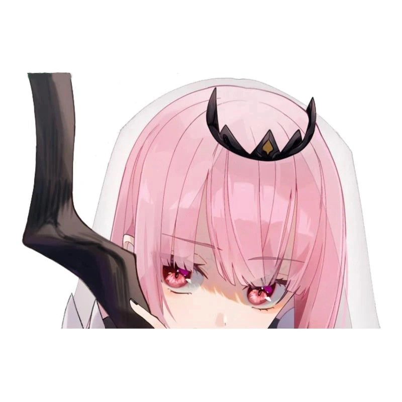 Virtual YouTuber 'Mori Calliope | Waiting' Vinyl Car Peeker Sticker