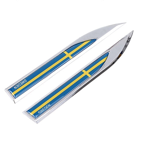 Side Fender Knife 'Sweden Emblem Flag' Metal Car Sticker