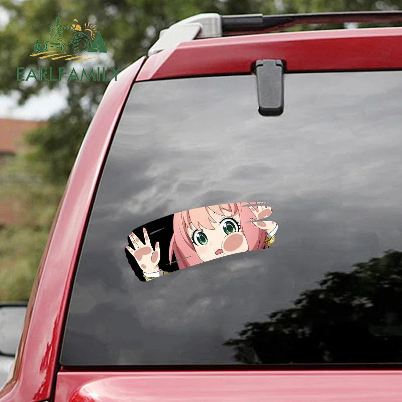 Spy x Family ‘Anya Staring | Hand Wiping' Vinyl Car Peeker Sticker