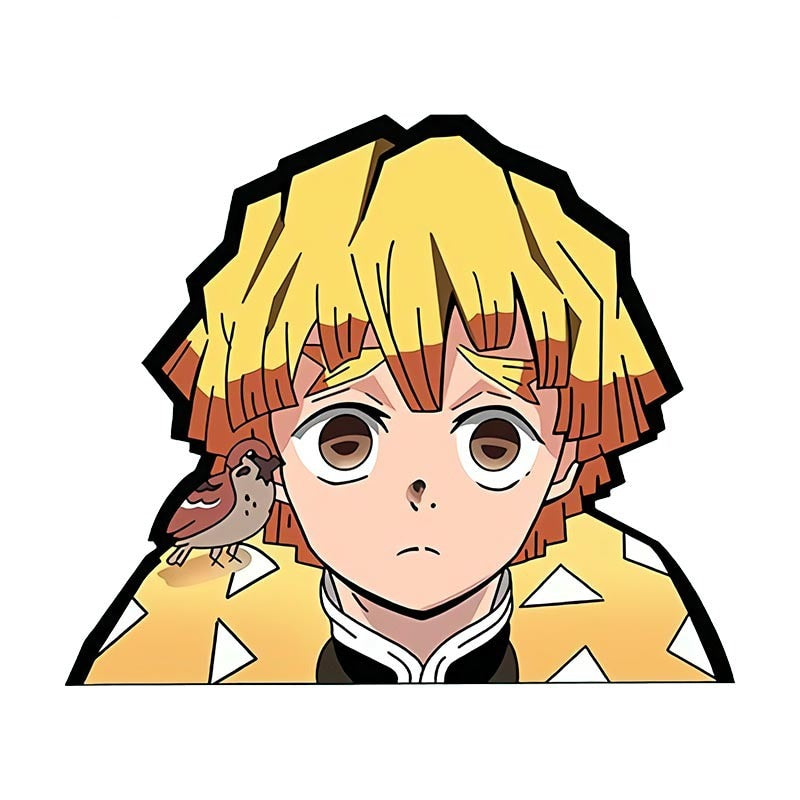 Demon Slayer 'Zenitsu |Poker Face' Vinyl Car Sticker