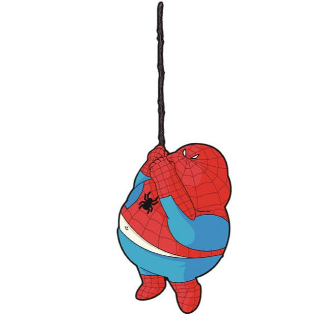 Cute 'Fat Spider-Man | Holding Rope' Vinyl Car Sticker