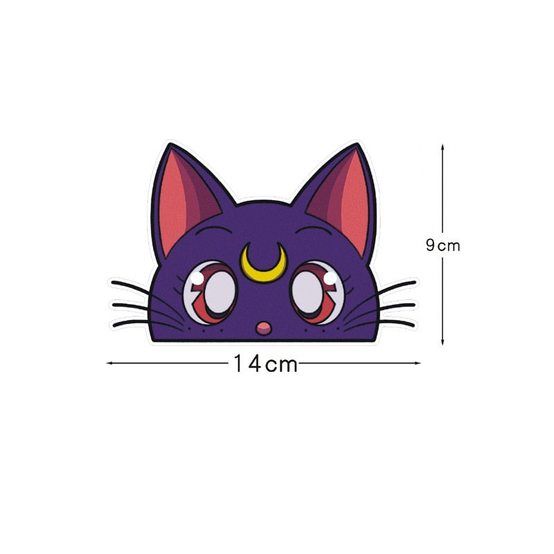 Sailor Moon 'Luna | Surprised' Vinyl Car Peeker Sticker