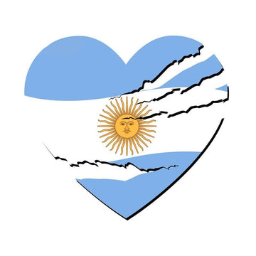 Scratched Heart 'Argentina Flag' Vinyl Car Sticker