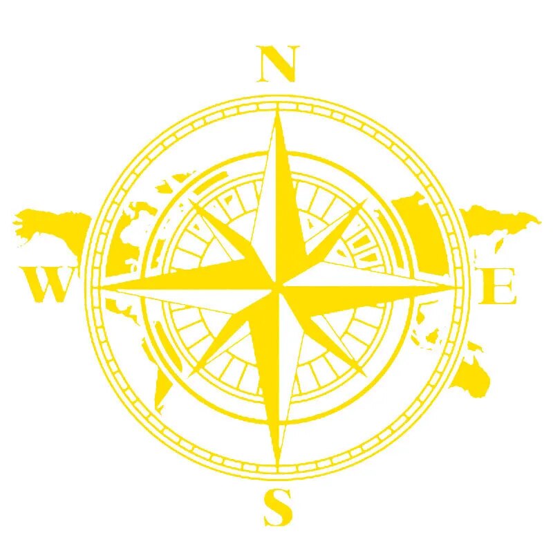 Travel 'Map Compass' Vinyl Car Sticker