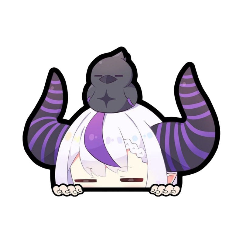 Virtual YouTuber 'Laplus Darknesss | Closed Eyes' Vinyl Car Peeker Sticker