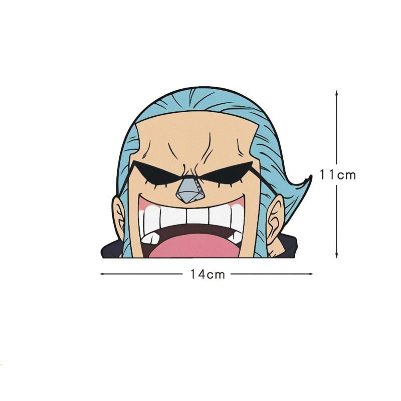 One Piece 'Franky | Laughing' Vinyl Car Peeker Sticker