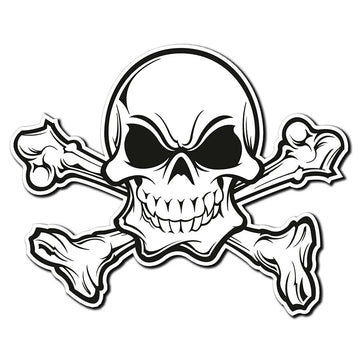 Creepy Skull 'Crossbones' Vinyl Car Sticker