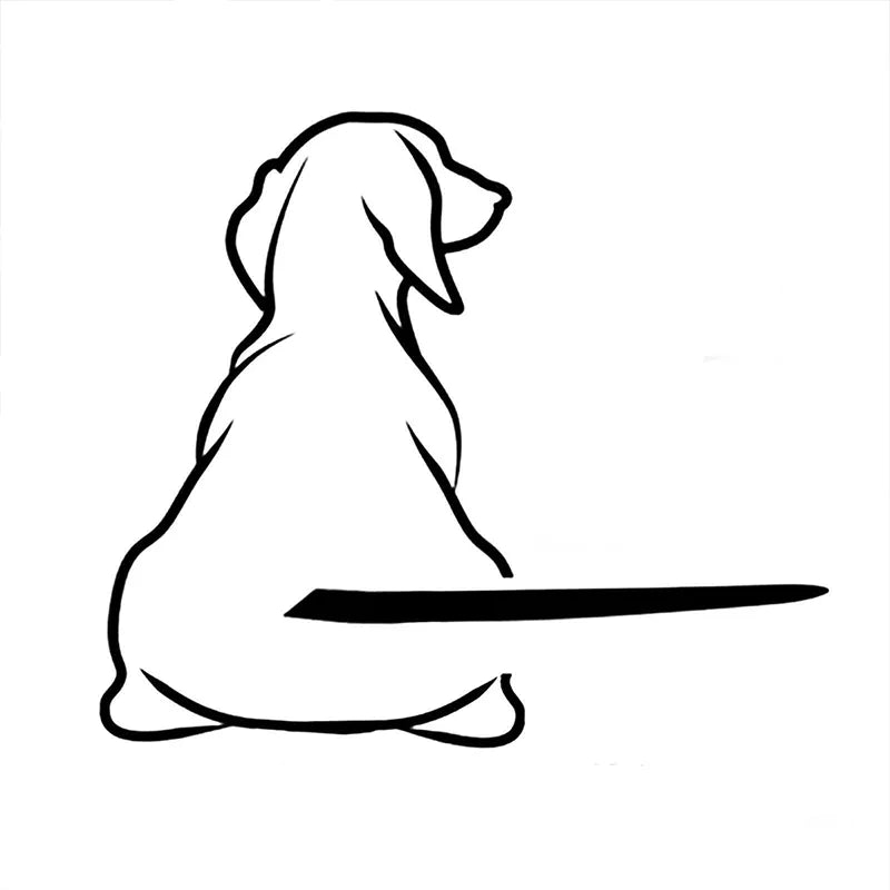 Cute Dog 'Sitting Back' Vinyl Car Wiper Sticker