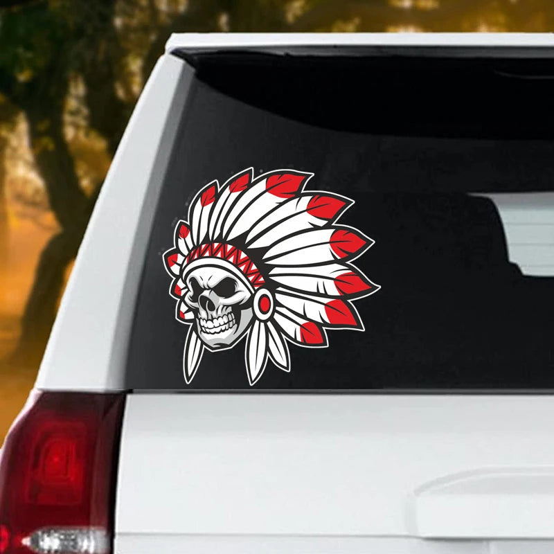 Indian Skull 'Head' Vinyl Car Sticker