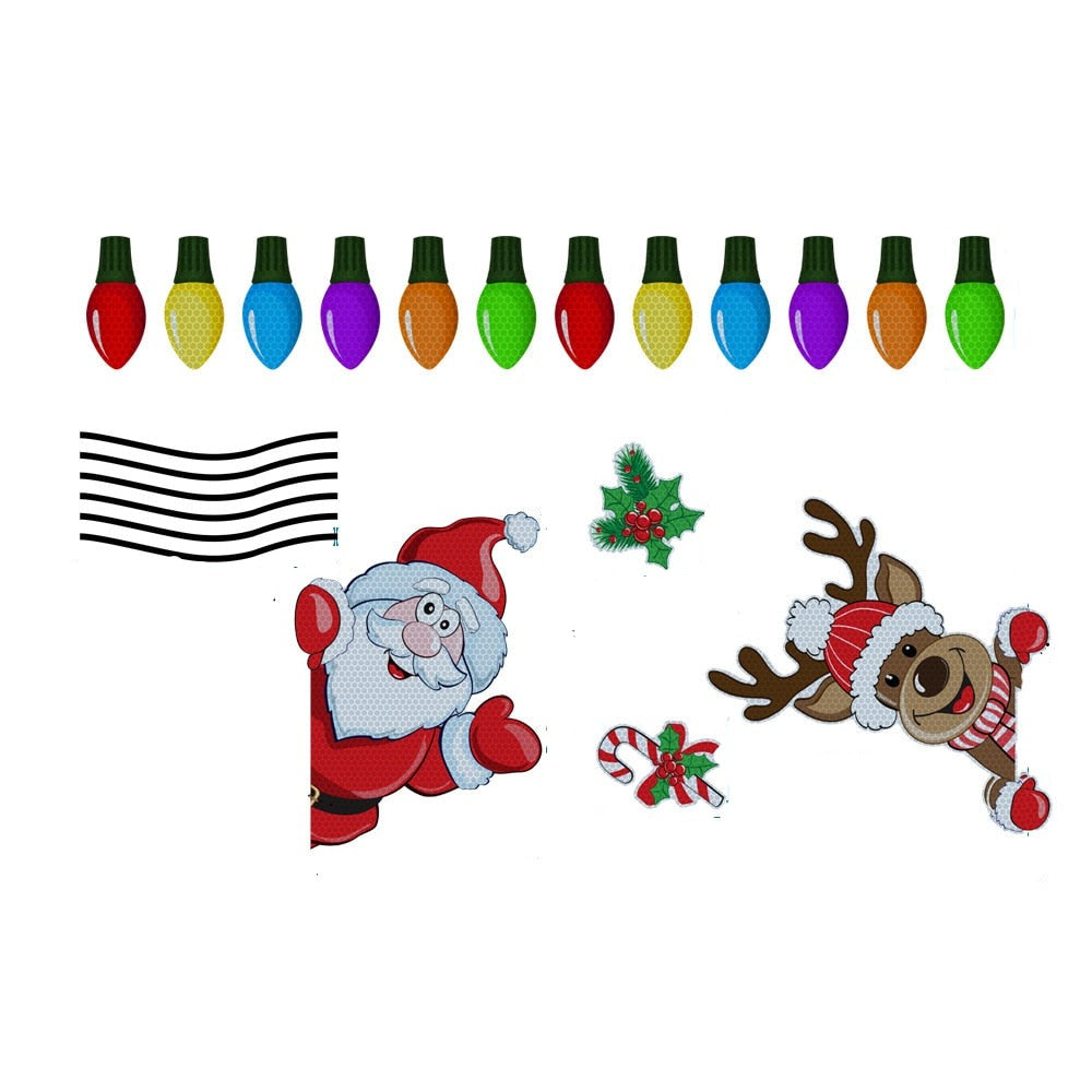 Santa Claus 'Rudolph x Mistletoe x Candy Cane | Light Bulbs' Vinyl Car Magnetic Sticker