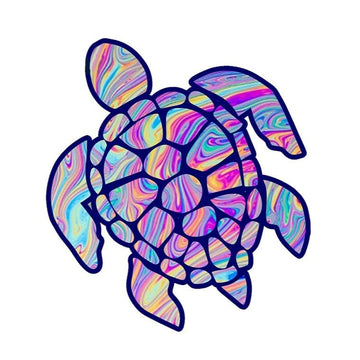 Tribal Sea Turtle 'Colorful' Vinyl Car Sticker