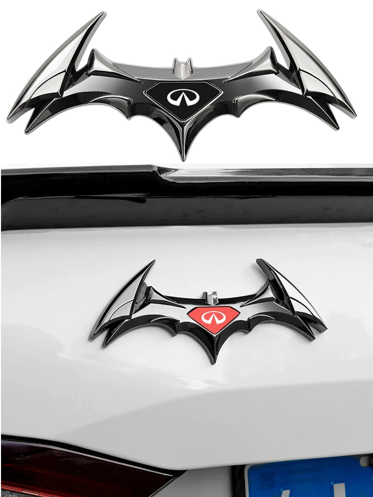 Cool 3D 'Bat Shape Badge | Black And Red' Metal Car Sticker