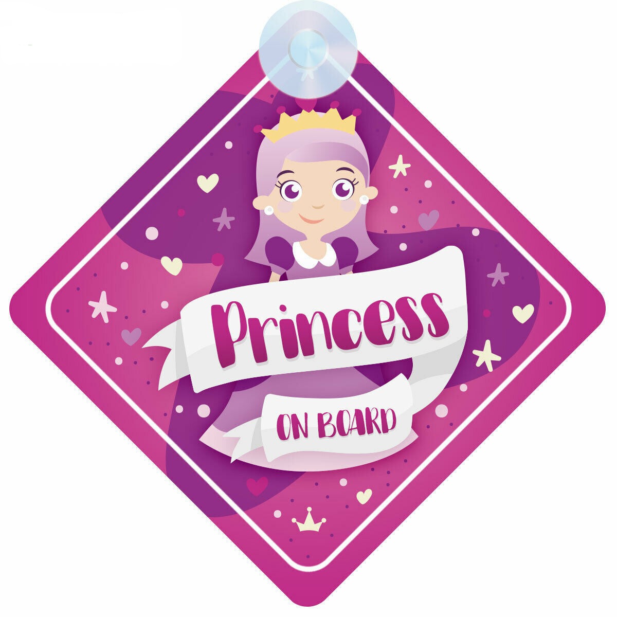 Princess On Board 'Purple Gown' Vinyl Car Sticker