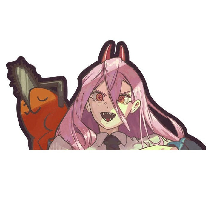 Chainsaw Man 'Power and Pochita' Vinyl Car Peeker Sticker