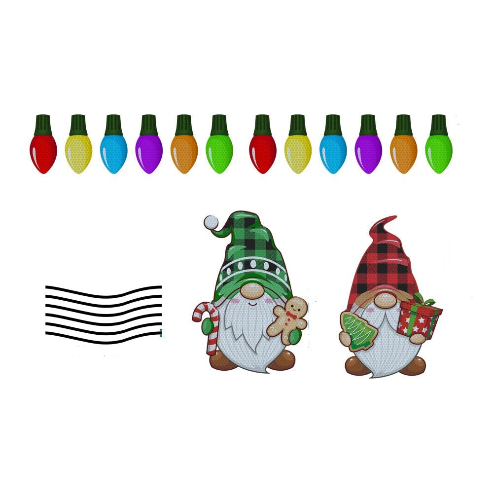 Santa Dwarfs 'Ginger Bread and Gift | Light Bulbs' Vinyl Car Magnetic Sticker