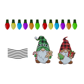 Santa Dwarfs 'Ginger Bread and Gift | Light Bulbs' Vinyl Car Magnetic Sticker