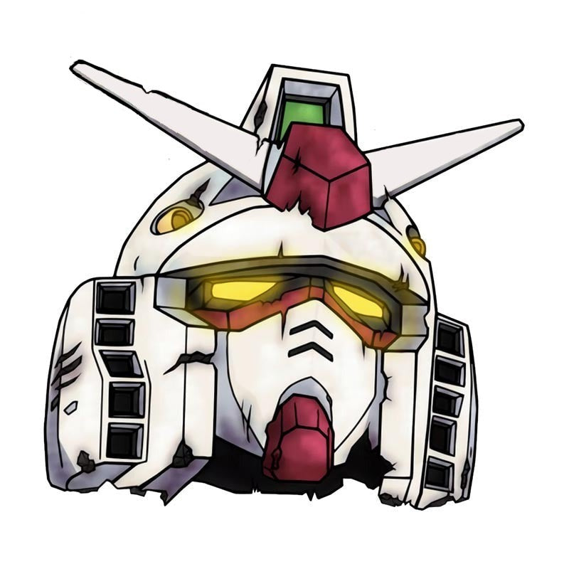 Mobile Suit 'RX-78-2 Gundam | Damage Head' Vinyl Car Sticker