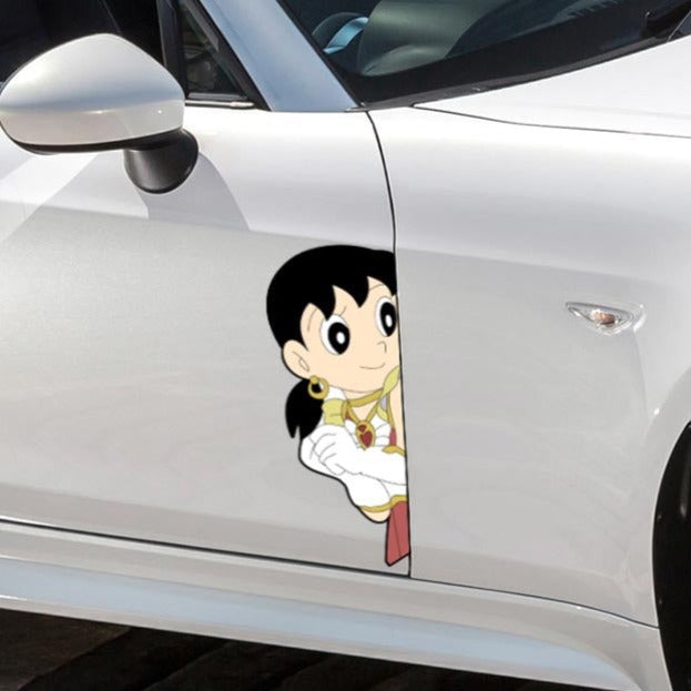 Doraemon 'Shizuka Minamoto | Left' Vinyl Car Peeker Sticker