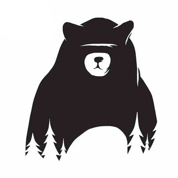 Bear 'No Eyes | White Pines' Vinyl Car Sticker