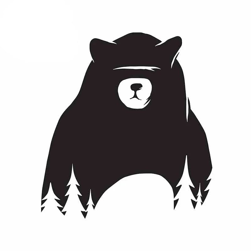 Bear 'No Eyes | White Pines' Vinyl Car Sticker
