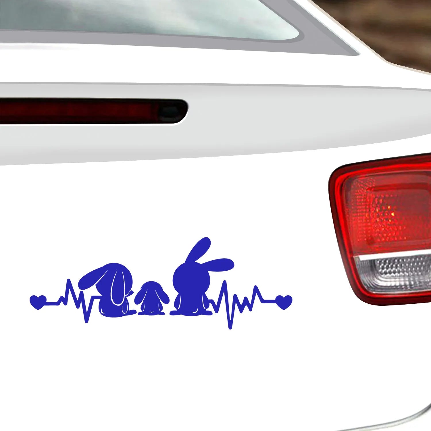 Cute Rabbits 'Heartbeat' Vinyl Car Sticker