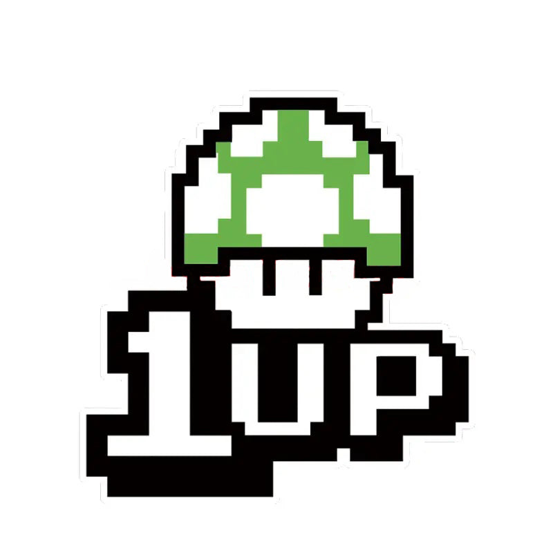 Super Mario Bros. '1Up Mini Mushroom Pixel Vinyl Car Sticker