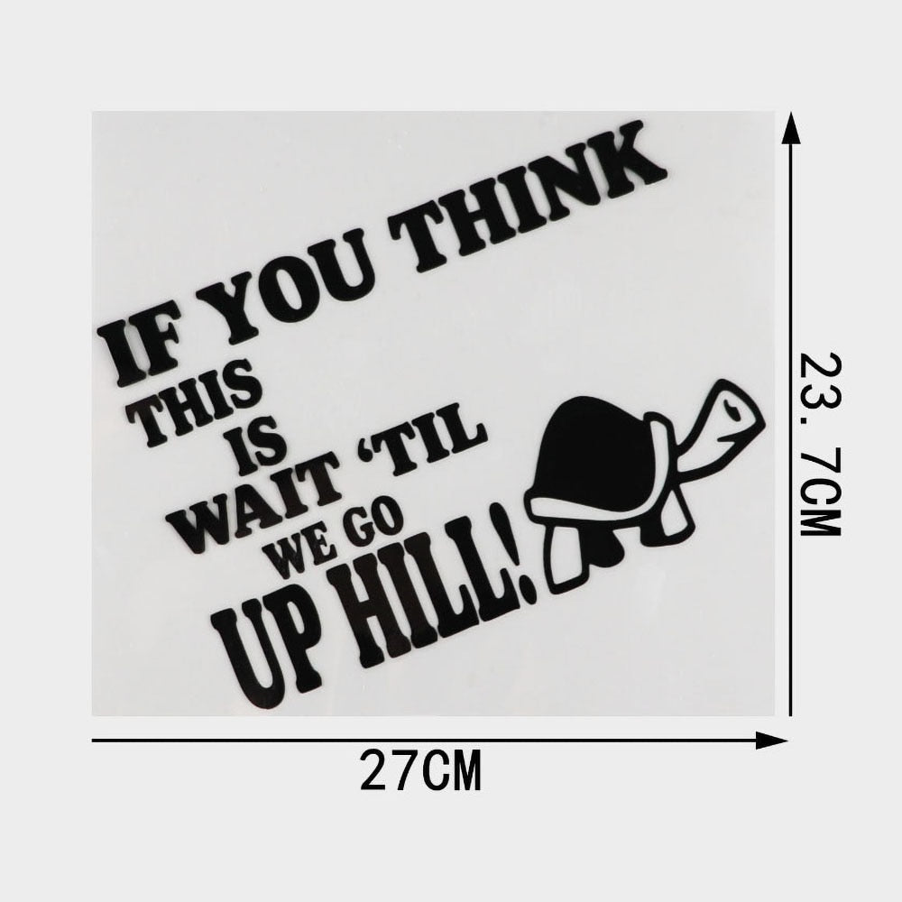 Turtle 'If You Think This Is - Wait 'Til We Go Up Hill' Vinyl Car Sticker