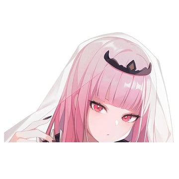 Virtual YouTuber 'Mori Calliope | Serious' Vinyl Car Peeker Sticker